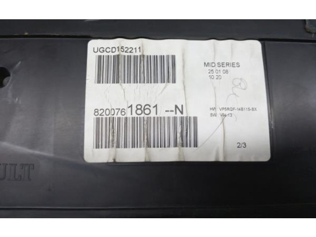 Панель приборов 8200761861N, VP5RQF14B115BX   Renault Clio III       