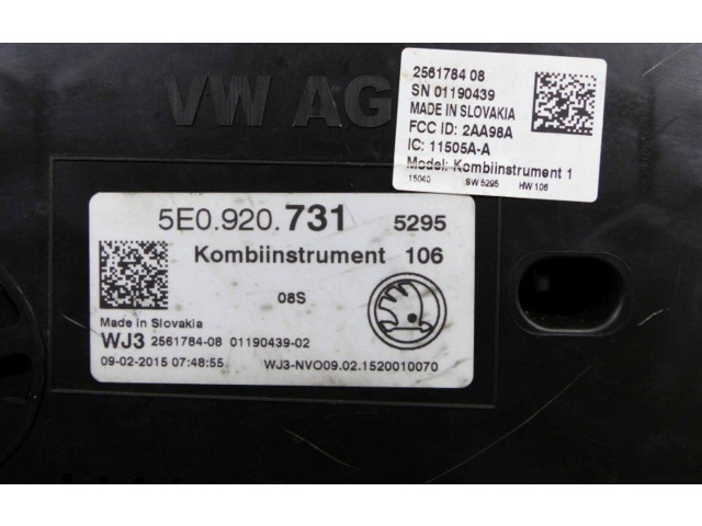 Панель приборов 5E0920731, IMPRK1234703   Skoda Octavia Mk3 (5E)       