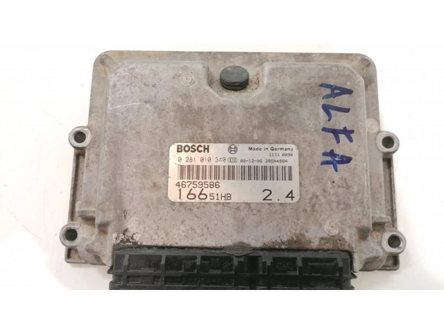 Блок управления двигателя 0281010340, 46759586 Alfa Romeo 166