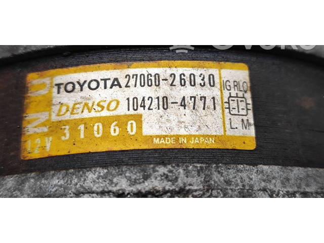 Генератор 2706026030, 1042104771 Lexus IS 220D-250-350