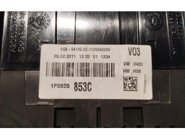 Přístrojová deska Seat Altea XL 1P0920853C