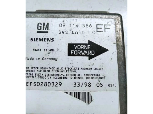 Блок подушек безопасности 09114586, CENTRALITAAIRBAG   Opel Tigra A