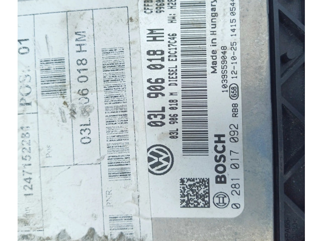 Řídící jednotka 03L906018HM, 0281017092 Seat Alhambra (Mk2) 2012