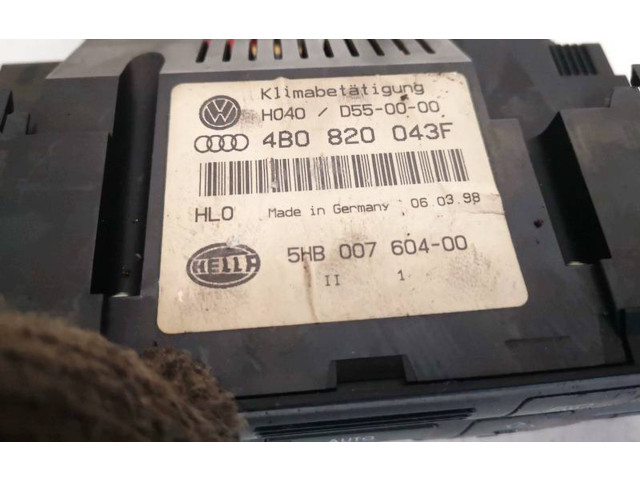 Блок управления климат-контролем 4b0820043f, 5hb007604-00   Audi A6 S6 C5 4B