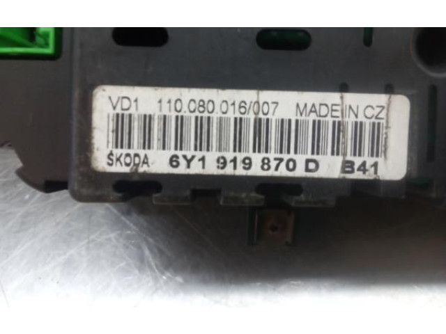 Панель приборов 110080016007, 6Y1919870D Skoda Fabia Mk2 (5J)