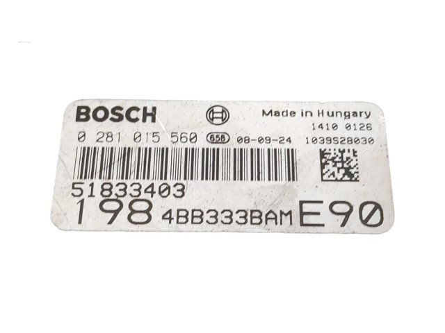 Блок управления двигателя 0281015560, 51833403   Fiat Bravo