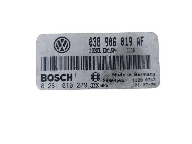 Блок управления двигателем Блок управления 038906019AF, 28SA4562 Skoda Fabia Mk2 (5J)