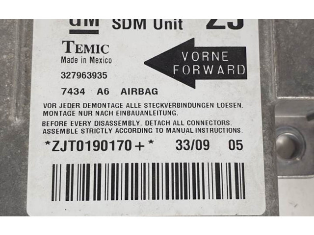 Блок подушек безопасности 327963935, 13158712 Opel Meriva A