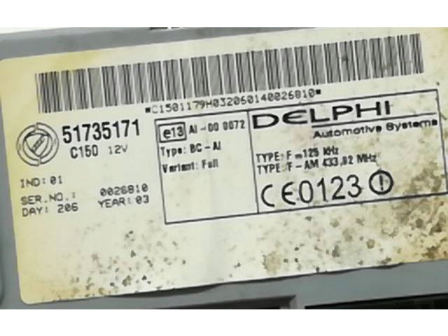 Pojistková skříňka Řídící jednotka BSM 51735171 Fiat Punto Evo 2003