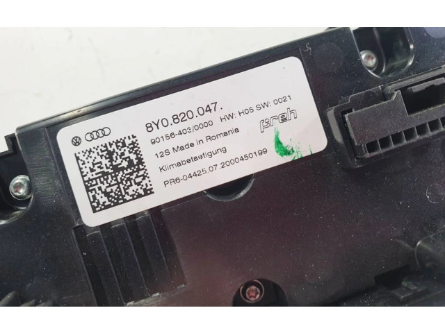 Блок управления климат-контролем 8Y0820047, 901564030000   Audi A3 8Y