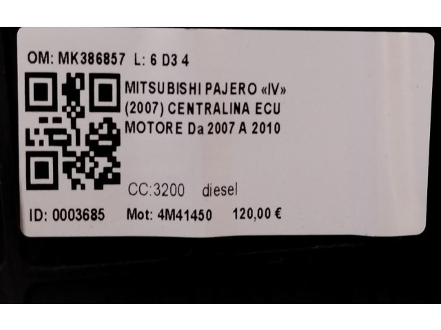 Řídící jednotka MK386857, 4M41450 Mitsubishi Pajero 2007