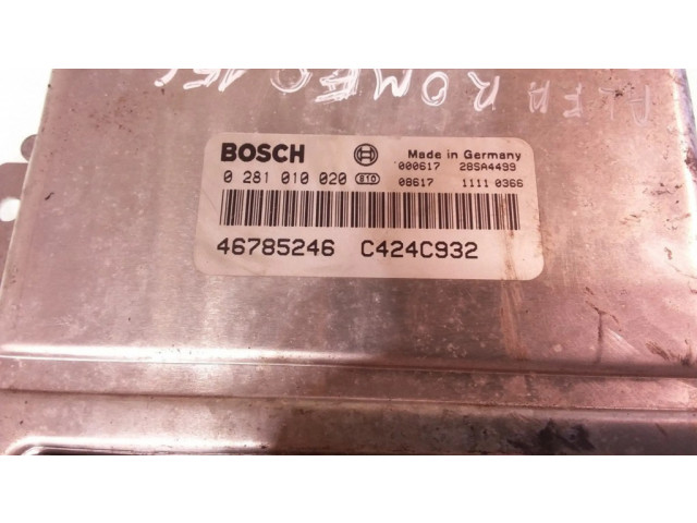 Řídící jednotka 0281010020, 46785246 Alfa Romeo 156 2000