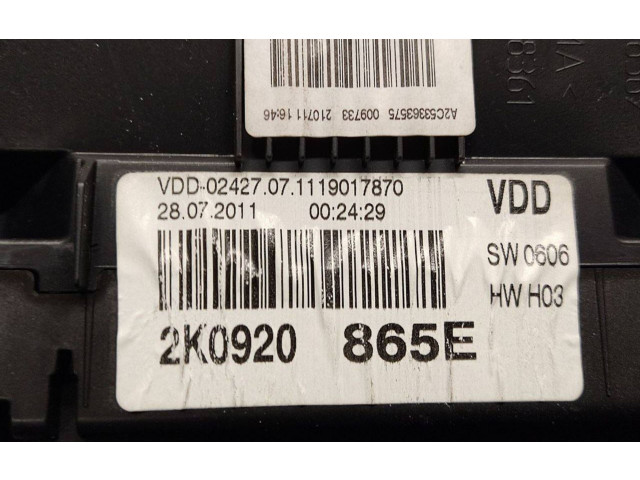 Панель приборов 2K0920865E, A2C53363575 Volkswagen Caddy