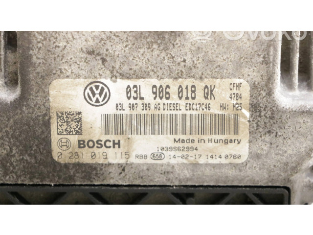 Блок управления двигателя 03l906018qk Skoda Yeti (5L)