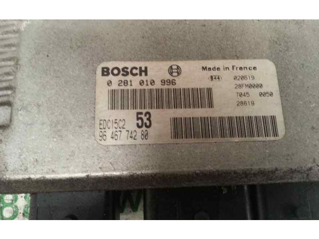 Блок управления двигателя 9646774280, 0281010996BOSCH   Citroen Xsara