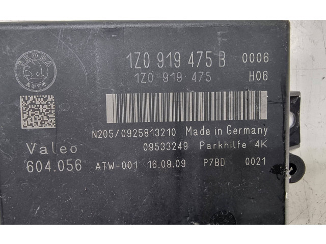 Блок управления парковки 1Z0919475B, 1Z0919475   Skoda Octavia Mk2 (1Z)    