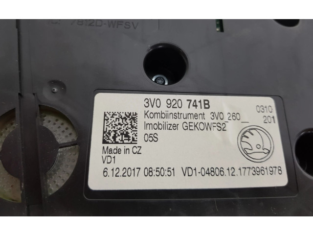 Панель приборов 3V0920741B, 3V0920741B Skoda Superb B8 (3V)
