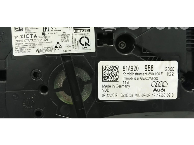 Přístrojová deska Audi A3 S3 8V 2020 81A920956