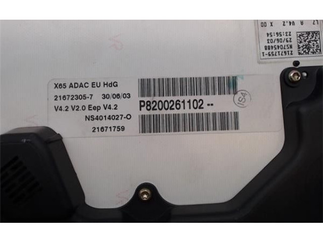 Спидометр (приборный щиток) P8200261102, 216723057 Renault Clio II