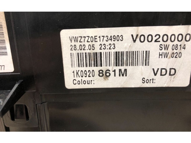 Панель приборов 1K0920861M, 1K0920861M Volkswagen Golf Plus