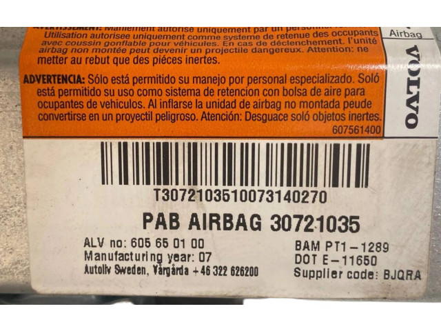 Подушка безопасности пассажира 30721035, 605650100 Volvo S80