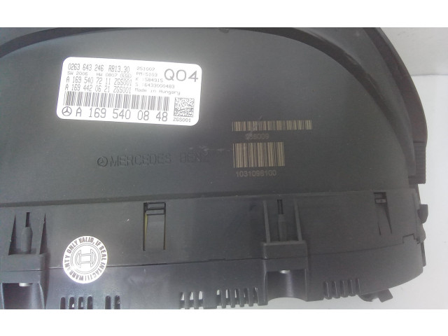Панель приборов A1695400848, 0263643246   Mercedes-Benz A W169       