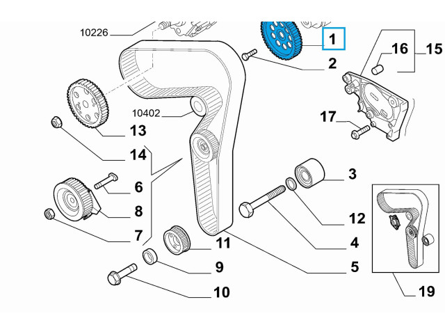 Turbodmychadlo Шкив распределительного вала / ванус 55265285, 55242831   Alfa Romeo Mito   