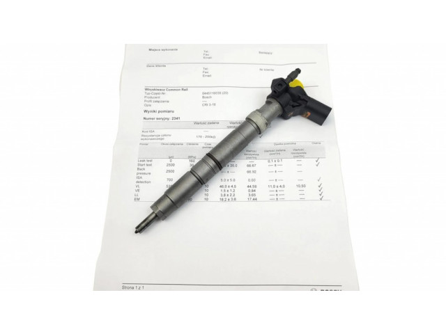 Vstřikovač 03L130277C, 0445116035 Volkswagen Transporter - Caravelle T5 pro naftový motor 2.0