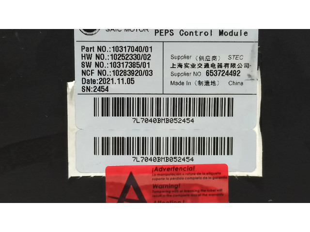 Блок управления 653724492, 10317040   MG HS