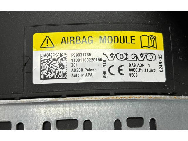 Подушка безопасности водителя P39834785, 1T001183220156   Volvo S90, V90