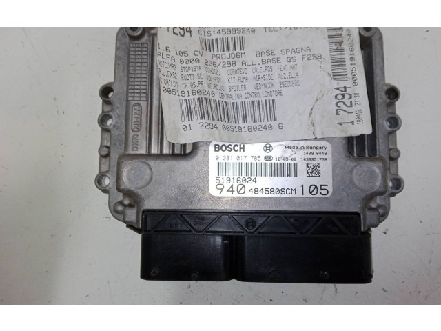 Řídící jednotka 51916024, 0281017785 Alfa Romeo Giulietta 2012