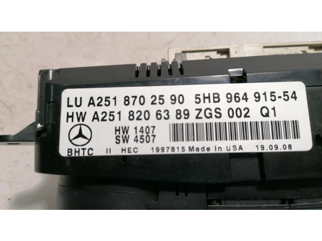 Блок управления климат-контролем A2518206389   Mercedes-Benz GL X164