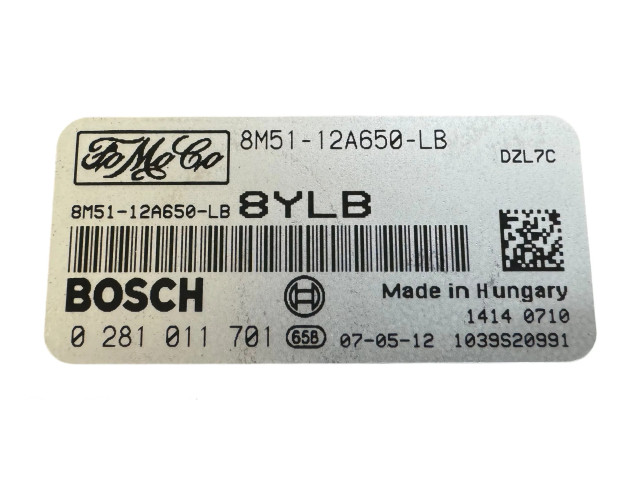 Řídící jednotka 8M5112A650LB, 0281011701 Ford Focus 2007
