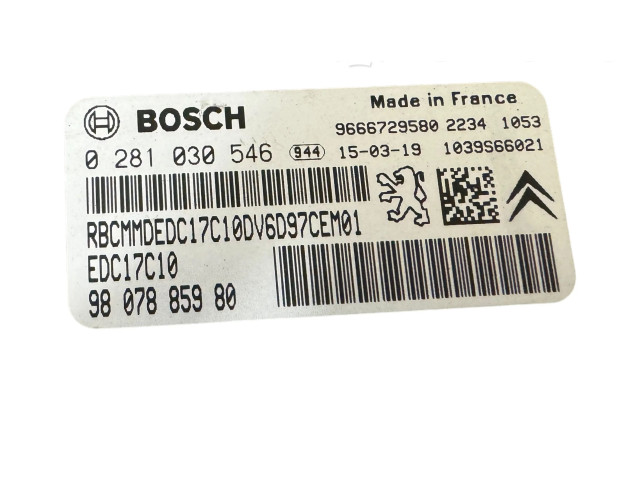 Řídící jednotka 9666729580, 0281030546 Peugeot Partner 2015