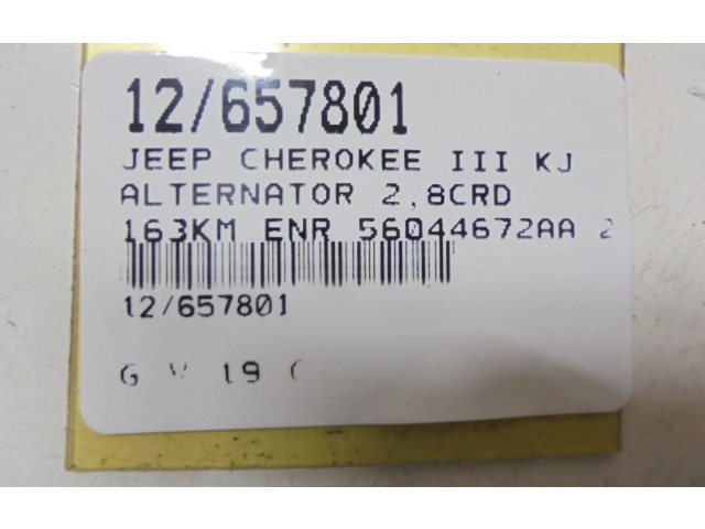Генератор 56044672AA   Jeep Grand Cherokee (WJ)      