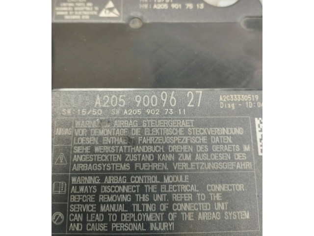 Блок подушек безопасности A2059009627, A2059027311   Mercedes-Benz GLC X253 C253