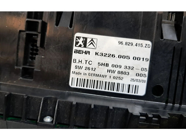 Блок управления климат-контролем 96829415ZD, 5HB009332-05 Citroen C5