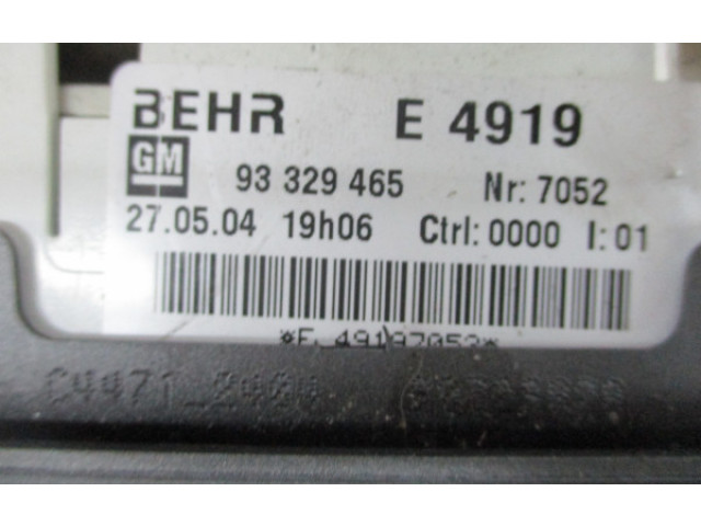 Блок управления климат-контролем 93329465 Opel Meriva A
