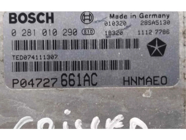 Řídící jednotka 0281010290 Chrysler Voyager