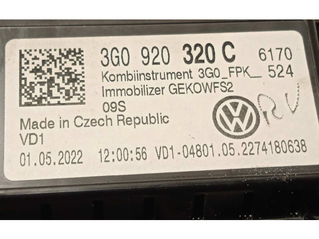 Přístrojová deska Volkswagen Tiguan 2022 3G0920320C