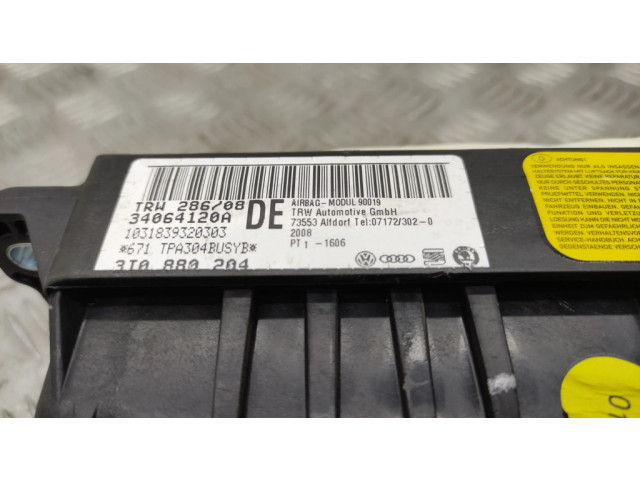 Подушка безопасности пассажира 3T0880204 Skoda Superb B6 (3T)