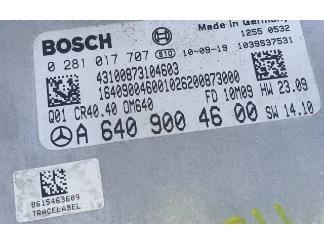 Блок управления двигателя A6409004600, 0281017707 Mercedes-Benz A W168
