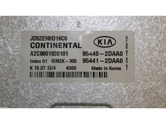 Блок управления впрыском 391402A920, JD52EN0D16C0   KIA Ceed