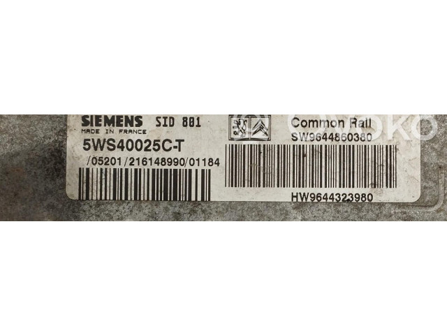 Řídící jednotka SW9644860380, SW9644860380   Citroen Berlingo 2001