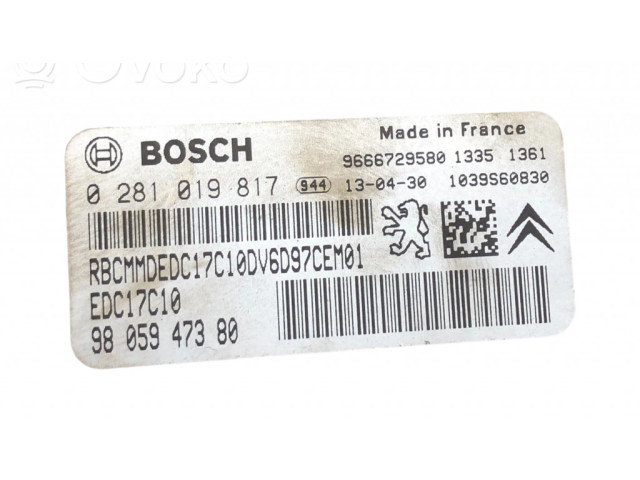 Řídící jednotka 9805947380, 0281019817   Citroen Berlingo 2014