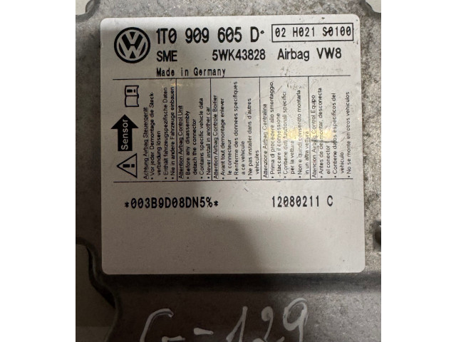 Блок подушек безопасности 1T0909605D, 5WK43828   Volkswagen Touran I