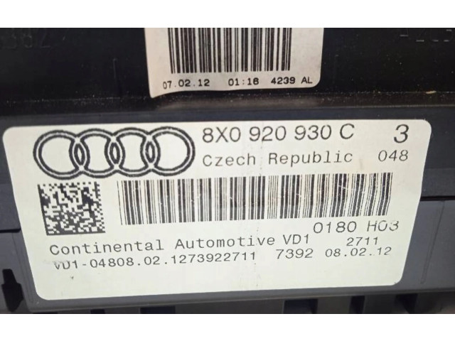 Панель приборов 8X0920930C   Audi A1       
