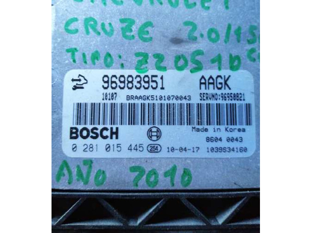 Řídící jednotka 0281015445, 96983951 Chevrolet Cruze 2009