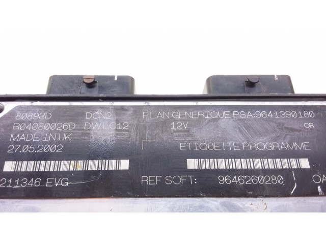 Řídící jednotka 9641390180, 80893D   Citroen Berlingo 2001