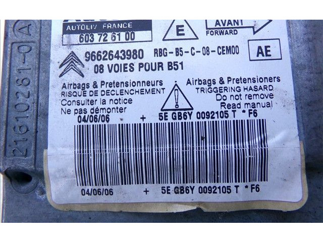 Блок подушек безопасности 603726100   Citroen C4 I